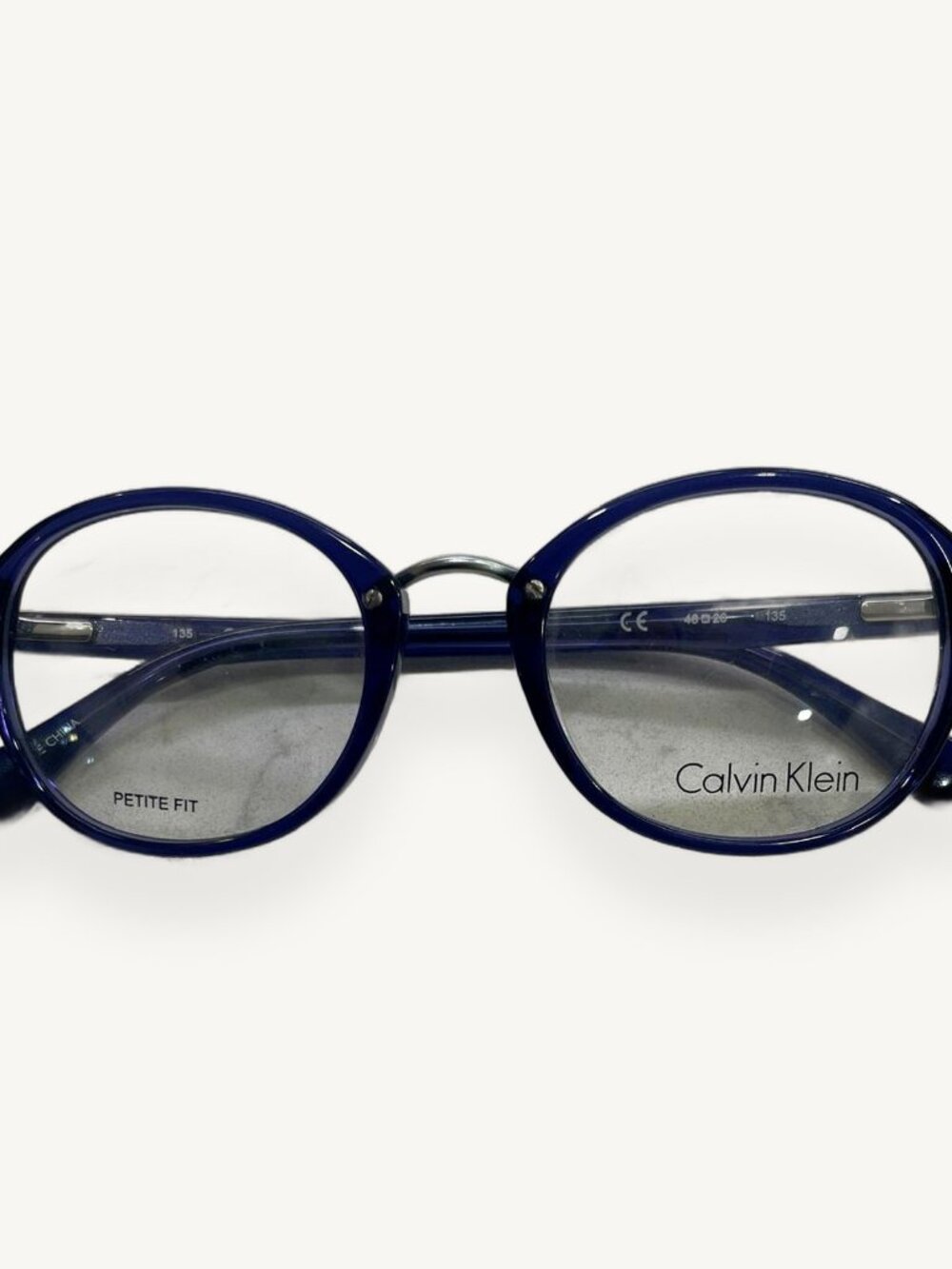 Calvin Klein CK5874 403 Navy Blue Round Petite Eyeglass Frames 48-20-135 NEW